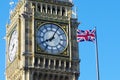 Big Ben And Flag Of The United Kingdom, London Royalty Free Stock Photo
