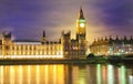 Big Ben and House of Parliament at night, London. Royalty Free Stock Photo