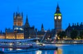 Big Ben and House of Parliament at night, London. Royalty Free Stock Photo