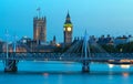 Big Ben and House of Parliament at night, London. Royalty Free Stock Photo