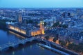 Big Ben and House of Parliament at Night Royalty Free Stock Photo