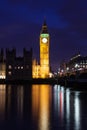 Big Ben and house of parliament at twilight, London Royalty Free Stock Photo