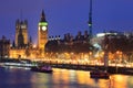 Big Ben and house of parliament at twilight, London Royalty Free Stock Photo