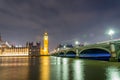 Big Ben and the house of Parliaments in London at night Royalty Free Stock Photo