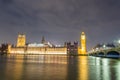 Big Ben and the house of Parliaments in London at night Royalty Free Stock Photo