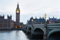 Big Ben and Houses of parliament at dusk in London Royalty Free Stock Photo
