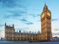 Big Ben and Houses of Parliament at evening, London, UK Royalty Free Stock Photo