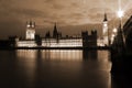 Big Ben and Houses of Parliament at evening, London, UK Royalty Free Stock Photo