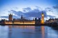 Big Ben and Houses of Parliament in a fantasy sunset landscape Royalty Free Stock Photo