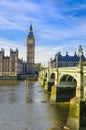 Big Ben and Houses of Parliament in London Royalty Free Stock Photo