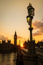 Big Ben and Houses of Parliament in Silhouette. Royalty Free Stock Photo