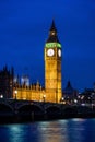 Big Ben and Houses of parliament at twilight Royalty Free Stock Photo