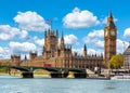 Big Ben with Houses of Parliament and Westminster bridge, London, UK Royalty Free Stock Photo