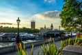 Big Ben, Houses of Parliament and Westminster bridge in London, UK. Royalty Free Stock Photo