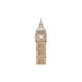 Big Ben icon and background with flat design Royalty Free Stock Photo