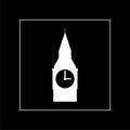 Big ben icon flat element. illustration of big ben icon flat isolated on black background Royalty Free Stock Photo