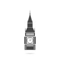Big Ben icon with shadow Royalty Free Stock Photo