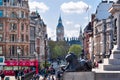 Big Ben and Lion statue on Trafalgar square, London, UK Royalty Free Stock Photo