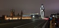 Big ben london bridge england night lights Royalty Free Stock Photo