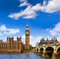 Big Ben London Clock tower in UK Thames Royalty Free Stock Photo