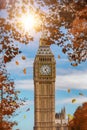 The Big Ben in London during fall time Royalty Free Stock Photo