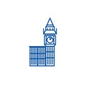 Big ben london line icon concept. Big ben london flat vector symbol, sign, outline illustration.