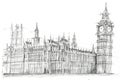 Big Ben London Pencil Drawing Royalty Free Stock Photo