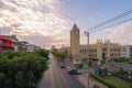 Big Ben, London Street in Bangkok City, Thailand in English concept. England town. Europe architecture. Tourist attraction. United