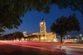 Big Ben, London Street in Bangkok City, Thailand in English concept. England town at night. Europe architecture. Tourist Royalty Free Stock Photo