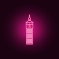 Big Ben neon icon. Elements of turizm set. Simple icon for websites, web design, mobile app, info graphics