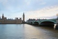 Big Ben and Palace of Westminster at dusk in London Royalty Free Stock Photo