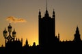 Big Ben and The Palace of Westminster silhouette Royalty Free Stock Photo