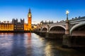 Big Ben, Queen Elizabeth Tower and Wesminster Bridge