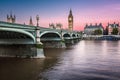 Big Ben, Queen Elizabeth Tower and Westminster Bridge