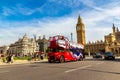 Big Ben and red double decker bus in London, England, UK Royalty Free Stock Photo