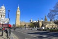 Big Ben and red double decker busses, London, UK Royalty Free Stock Photo