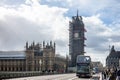 Big ben scaffold parliament double decker bus london