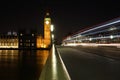 Big Ben seen from Westminster Bridge at Night Royalty Free Stock Photo