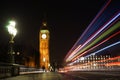 Big Ben seen from Westminster Bridge at Night Royalty Free Stock Photo