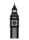big ben silhouette Royalty Free Stock Photo