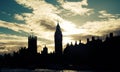 Big Ben silhouette Royalty Free Stock Photo