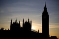 Big Ben - silhouette of Westminstrer at sunset