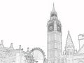 Big Ben Sketch in Black and White
