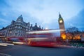 Big Ben and statue of Sir Winston Churchill, London, England Royalty Free Stock Photo