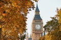 Big Ben in sunny autumn day Royalty Free Stock Photo