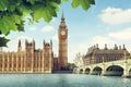 Big Ben in sunny day, London Royalty Free Stock Photo