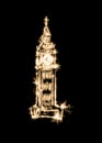 Big Ben symbolic drawing using sparklers Royalty Free Stock Photo