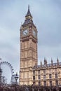 Big Ben Tower Clock with the cloudy sky