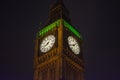 Big Ben Tower Clock in London, England, UK at night Royalty Free Stock Photo