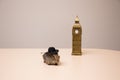 Big Ben tower and cute and funny guinea pig Royalty Free Stock Photo